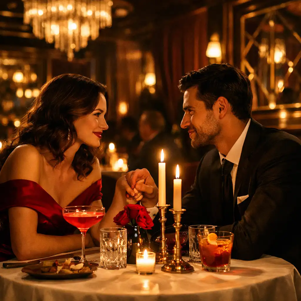 Romantyczny wieczór w restauracji