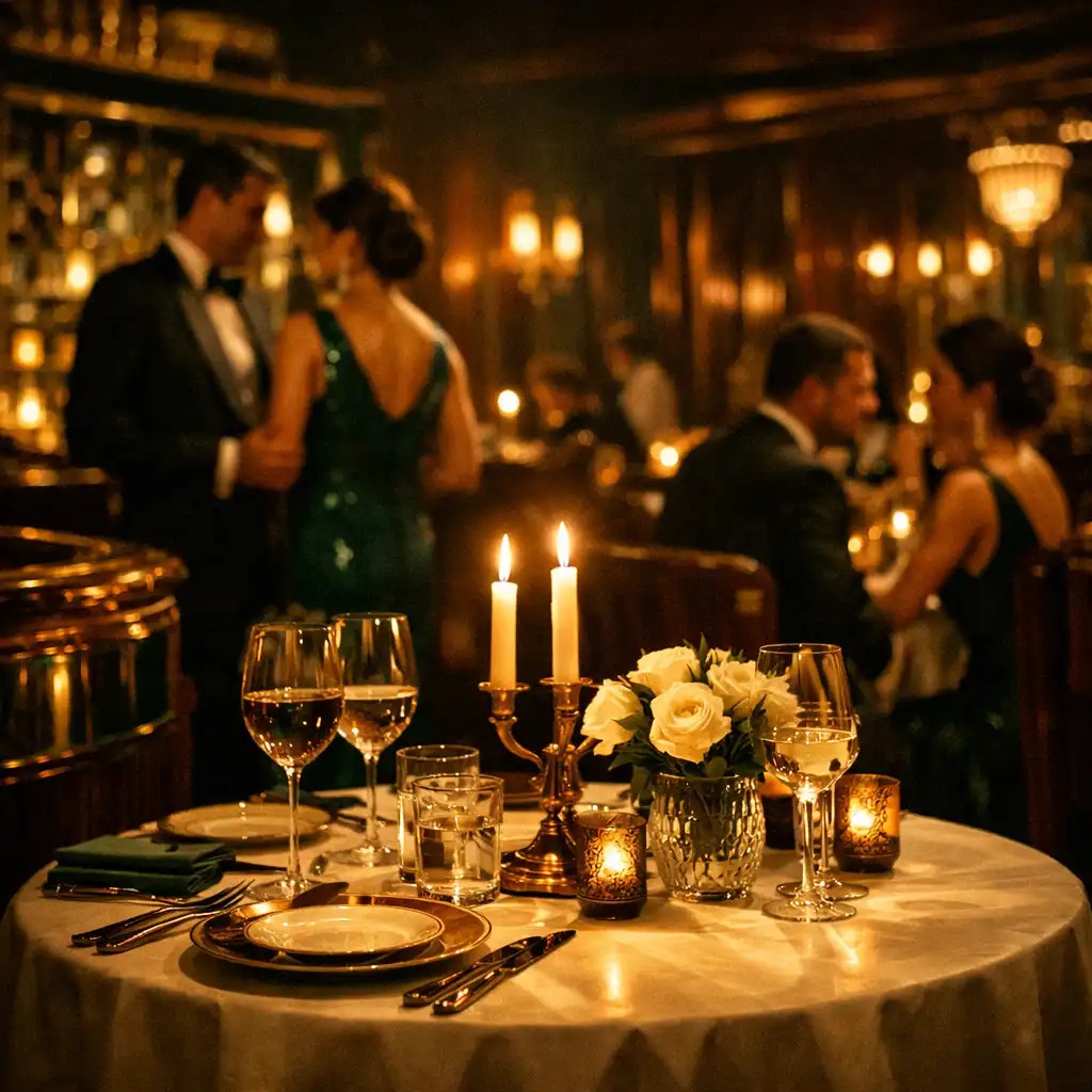 Elegancki wieczór przy świecach w restauracji