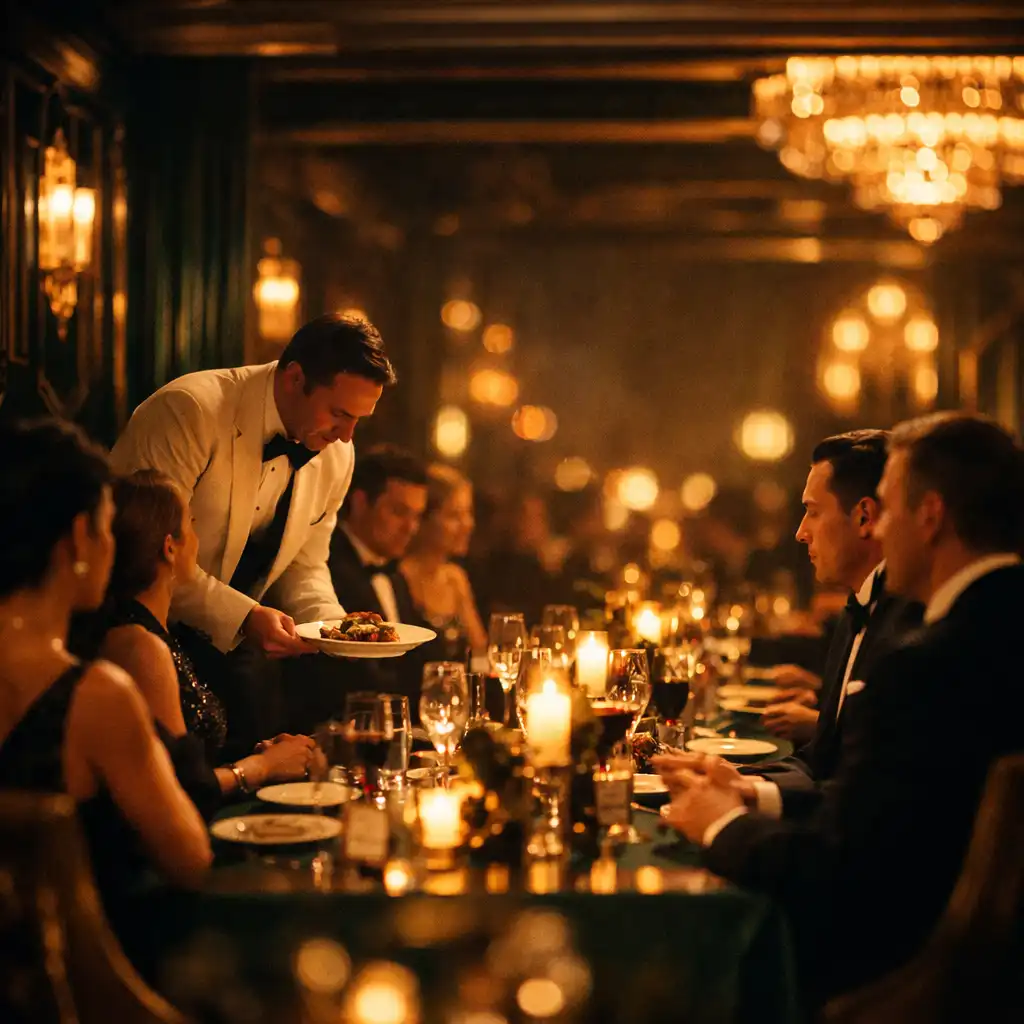 Elegancki wieczór przy stole w restauracji