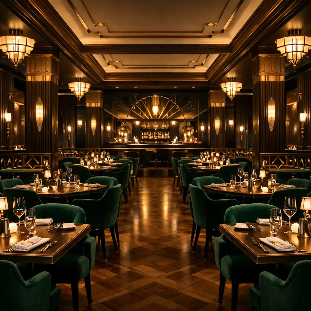 Wnętrze restauracji w stylu Art Deco